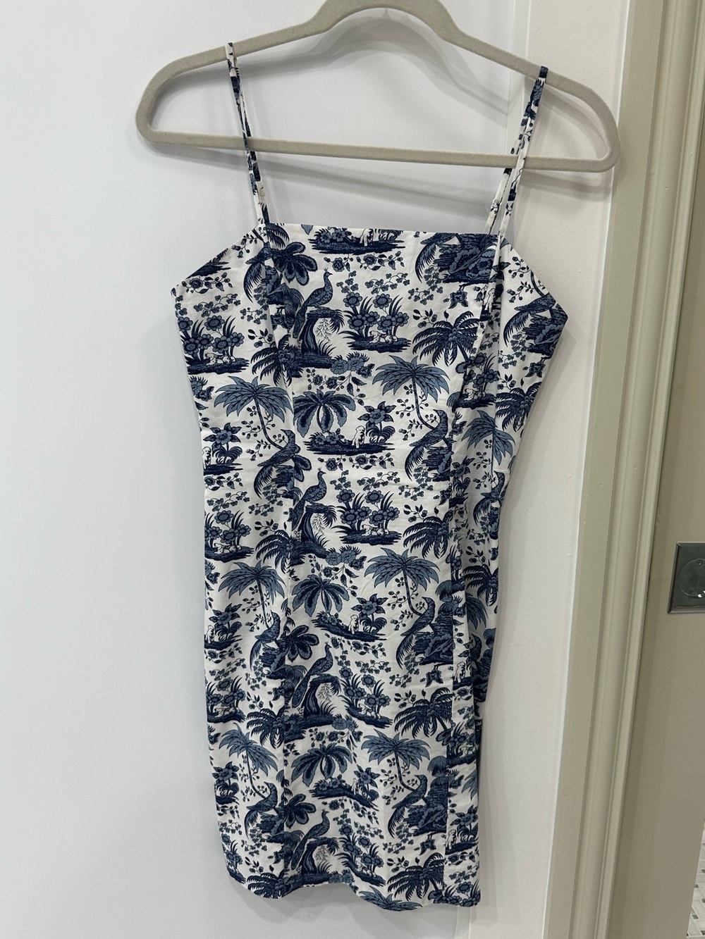 STAUD Basset Blue & White Toile Mini Dress, Size 6 - Picture 4 of 7